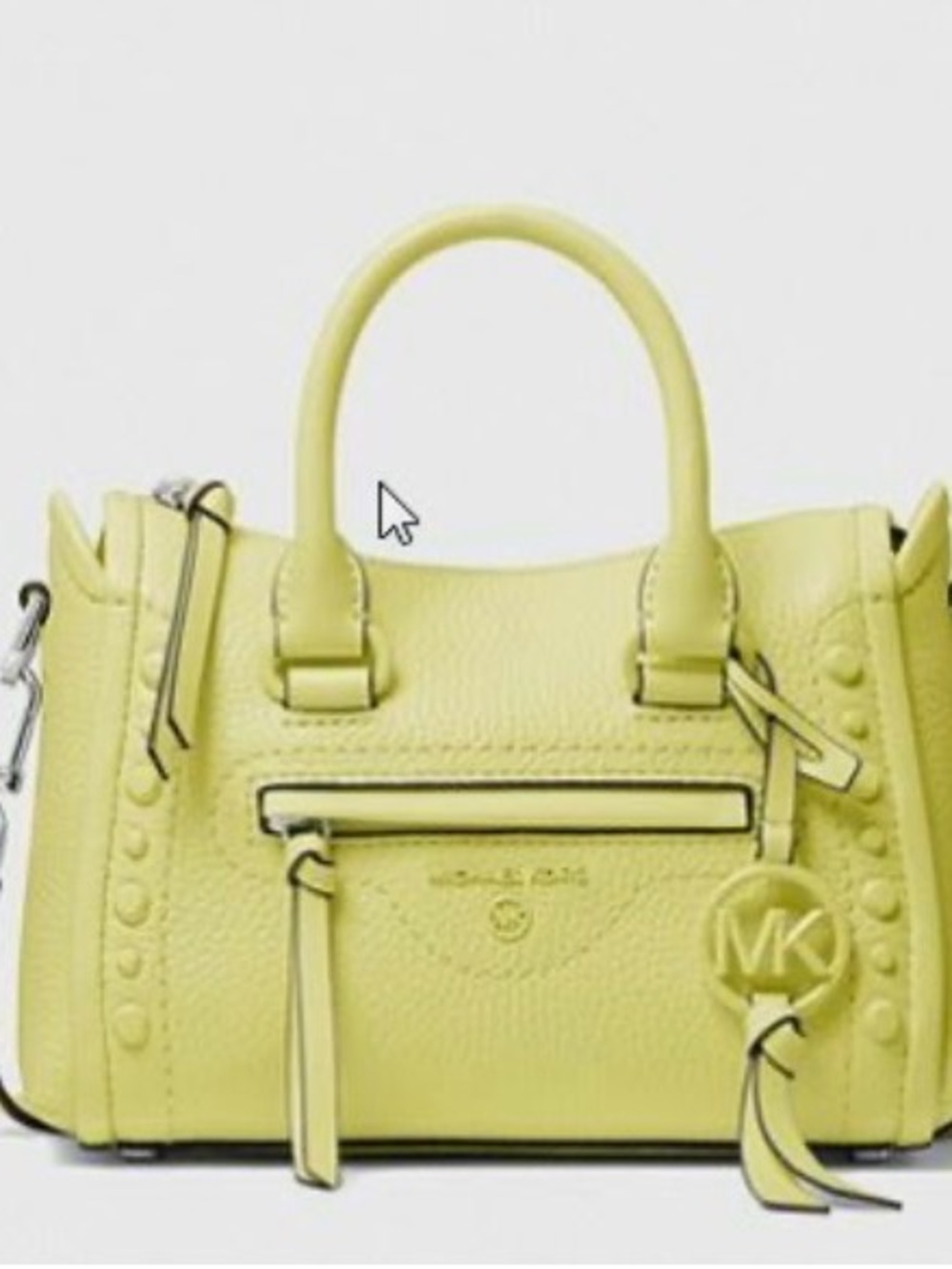 Michael Kors Lemon Yellow Pebbled Leather Crossbody Satchel